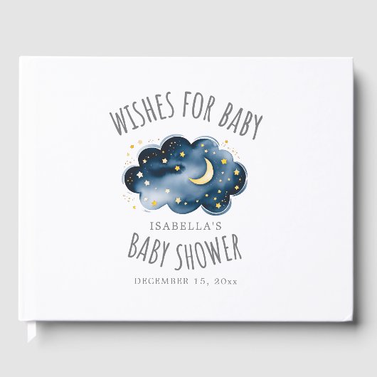 Moon and Stars Baby shower Gastboek Gastenboek (Voorkant)