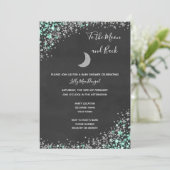 Moon and Stars Baby shower Invitation Kaart (Staand voorkant)