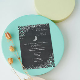 Moon and Stars Baby shower Invitation Kaart