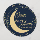 Moon and Stars Baby shower Invitation Kaart (Voorkant / Achterkant)