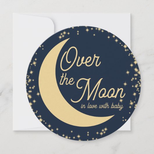 Moon and Stars Baby shower Invitation Kaart (Voorkant)