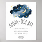 Moon and Stars Baby shower Mam-osa Bar Sign. Poster (Voorkant)