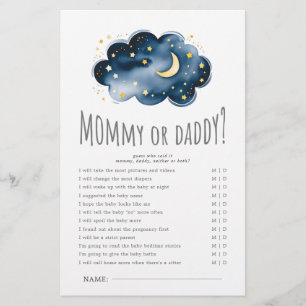 Moon and Stars Baby shower Mama of papa Spel