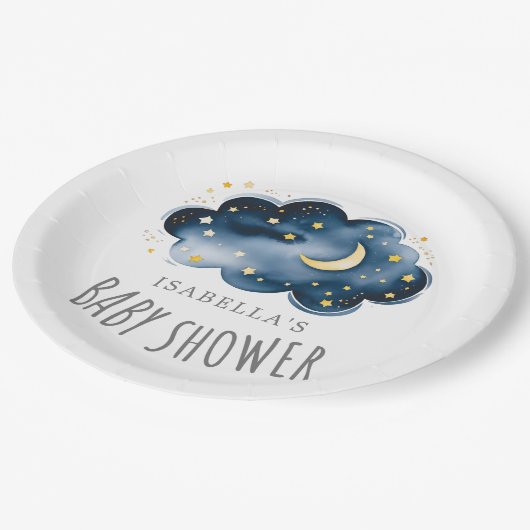 Moon and Stars Baby shower Paper Bord (Gekanteld)