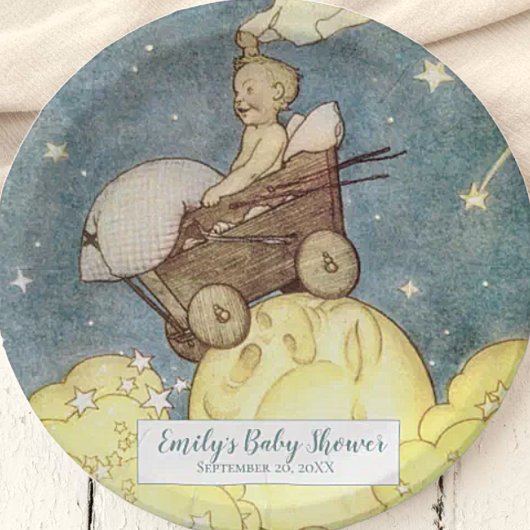  Moon and Stars Baby shower Papieren Bordje
