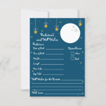 Moon and Stars Baby shower Predictions & Well Wish