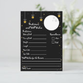 Moon and Stars Baby shower Predictions & Well Wish Kaart (Staand voorkant)