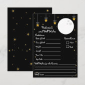 Moon and Stars Baby shower Predictions & Well Wish Kaart (Voorkant / Achterkant)