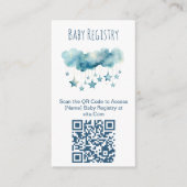 Moon and Stars baby shower QR Code Registry Kaart (Voorkant)