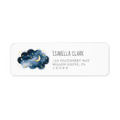 Moon and Stars Baby shower Return Address Label (Voorkant)