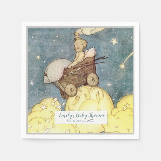  Moon and Stars Baby shower Servet (Voorkant)