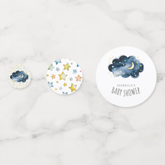 Moon and Stars Baby shower Table Confetti (Achterkanten)