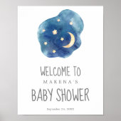 Moon and Stars Baby shower Welkome Poster (Voorkant)