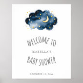 Moon and Stars Baby shower Welkome Poster (Voorkant)