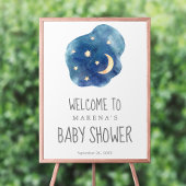 Moon and Stars Baby shower Welkome Poster