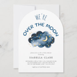 Moon and Stars Baby shower We're Over the Moon Kaart
