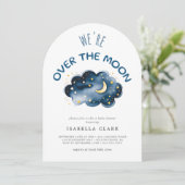 Moon and Stars Baby shower We're Over the Moon Kaart (Staand voorkant)