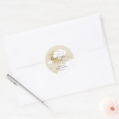 Moon and Stars Beige Script Baby shower Hartelijk Ronde Sticker (Envelop)