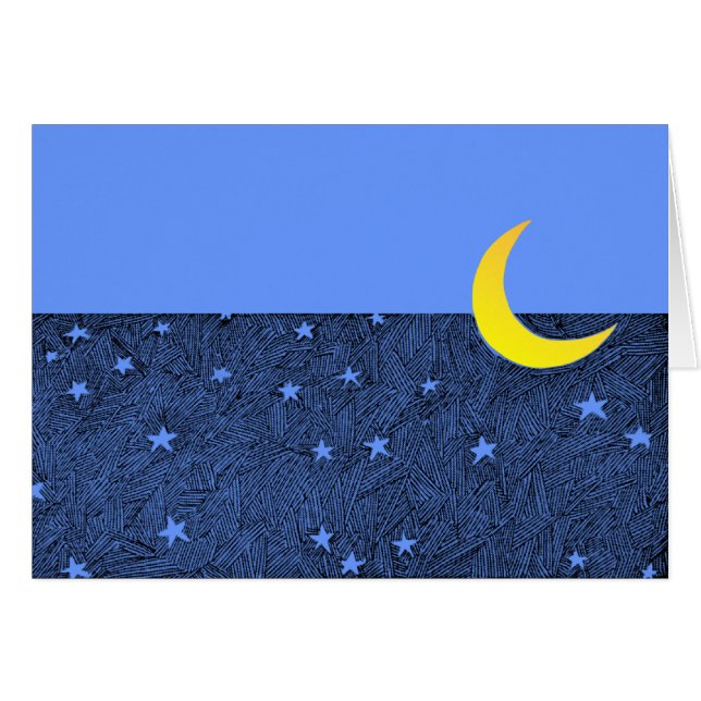 Moon and Stars Blank  Art Kaart (Voorkant Horizontaal)