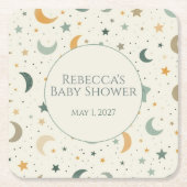 Moon and Stars Boho Baby Adoption Shower Kartonnen Onderzetters (Voorkant)