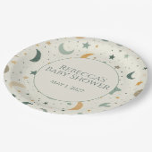 Moon and Stars Boho Baby Adoption Shower Papieren Bordje (Gekanteld)