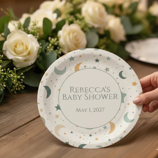 Moon and Stars Boho Baby Adoption Shower Papieren Bordje