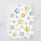 Moon and Stars Boy Baby shower Invitation Kaart (Achterkant)