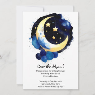 Moon and Stars Boy Baby shower Night Sky Kaart