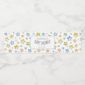 Moon and Stars Boy Baby shower Waterflesetiket Waterfles Etiket (Enkel label)