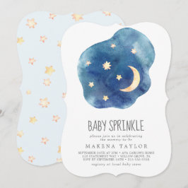 Moon and Stars Boy Baby Sprinkle Invitation Kaart