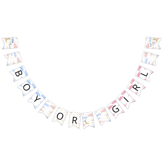 Moon and Stars Boy of Girl Bunting Flags Vlaggetjes (Alle)