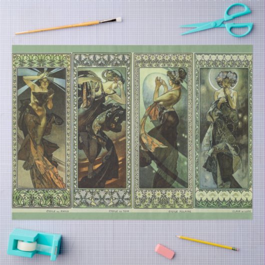 Moon and Stars by Alphonse Mucha Tissuepapier (Craft)