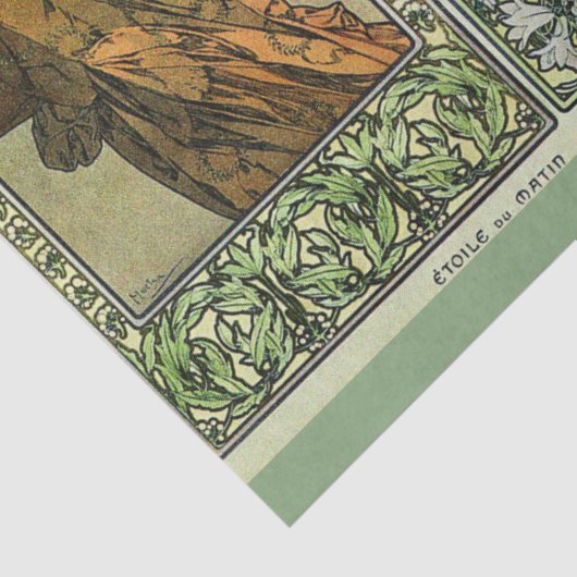 Moon and Stars by Alphonse Mucha Tissuepapier (Detail)