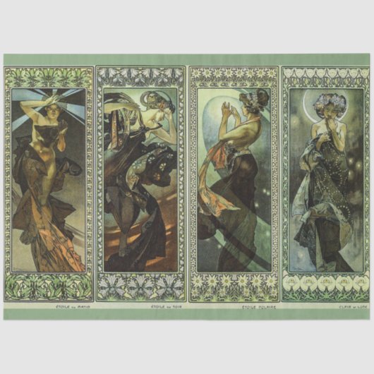 Moon and Stars by Alphonse Mucha Tissuepapier (Voorkant)