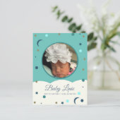 Moon and Stars Cloud Border Baby koninklijke Kaart (Staand voorkant)