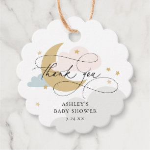 Moon and Stars Colorful Baby shower Dank u wel Bedankjes Labels