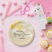 Moon and Stars Cream Baby shower Papieren Bordje (Feest)