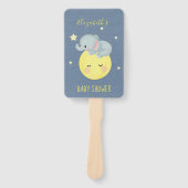 Moon and Stars Cute Elephant Baby Boy Shower Handwaaier (Voorkant)
