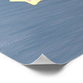 Moon and Stars Cute Elephant Baby Boy Shower Poster (Hoek)