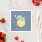 Moon and Stars Cute Elephant Baby Boy Shower Servet (Insitu)