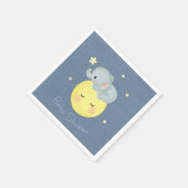 Moon and Stars Cute Elephant Baby Boy Shower Servet (Hoek)