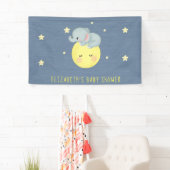 Moon and Stars Cute Elephant Baby Boy Shower Spandoek (Insitu)