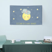 Moon and Stars Cute Elephant Baby Boy Shower Spandoek (Beurs)