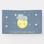 Moon and Stars Cute Elephant Baby Boy Shower Spandoek (Horizontaal)