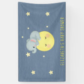 Moon and Stars Cute Elephant Baby Boy Shower Spandoek (Verticaal)