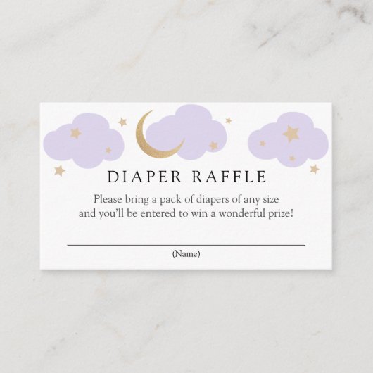 Moon and Stars Diaper Raffle insert card Informatiekaartje (Voorkant)