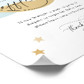Moon and Stars Diaper Raffle Sign Blue Baby shower Poster (Hoek)