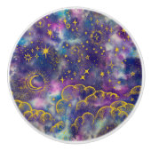 "Moon and Stars" Drawer Knob Pull (Gold-Etc) Keramische Knop (Voorkant)