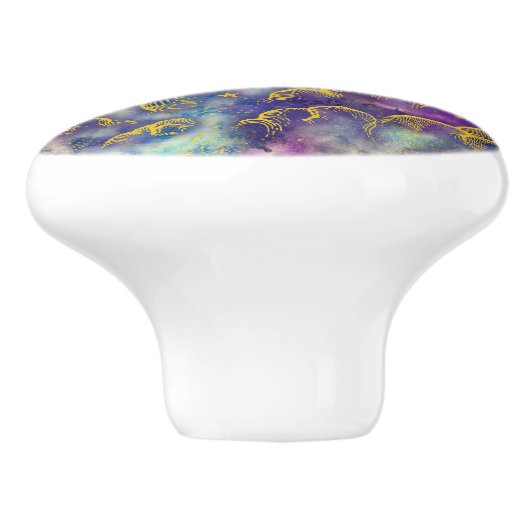 "Moon and Stars" Drawer Knob Pull (Gold-Etc) Keramische Knop (Zijkant)