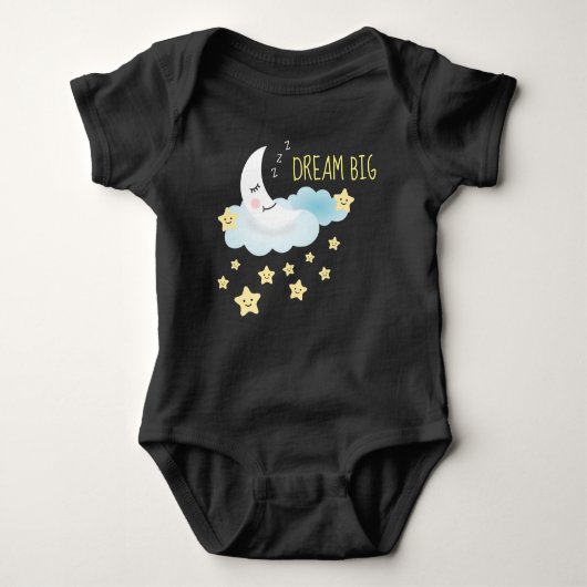 Moon and Stars Dream Big Cute Illustration Romper (Voorkant)